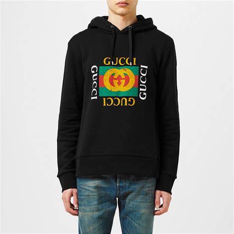 gucci fake logo hoodie black|gucci logo velvet sweatshirt.